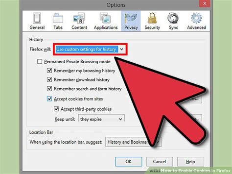 how to enable cookies in firefox