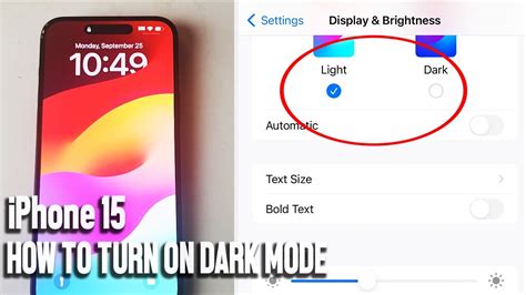 how to enable dark mode on iphone 15