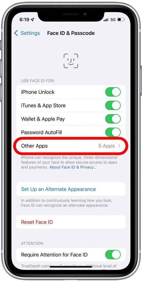 how to enable face id on notes app iphone