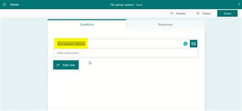 how to enable file upload in ms forms