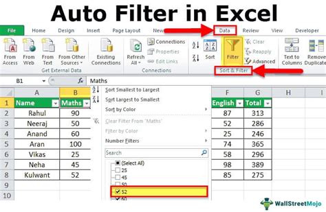 how to enable filter in excel