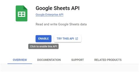 how to enable google sheets api