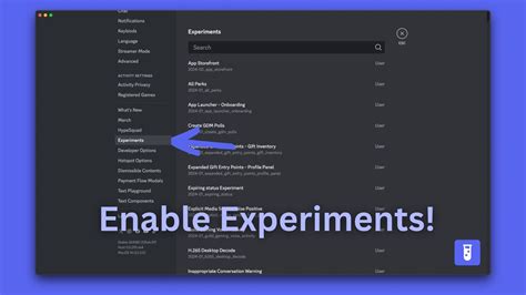 how to enable guild experiment discord