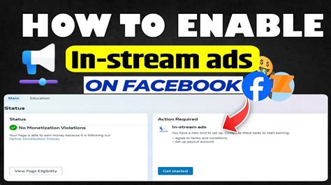 how to enable in-stream ads on facebook page