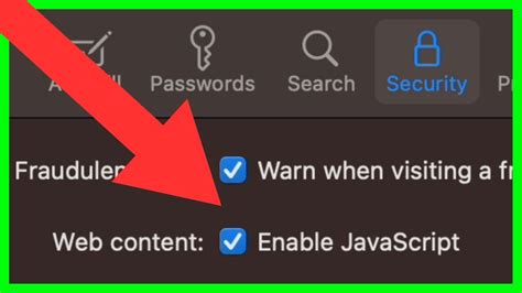 how to enable javascript on apple safari