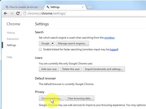 how to enable javascript on chrome browser