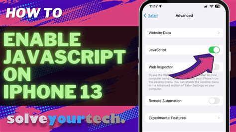 how to enable javascript on iphone 13
