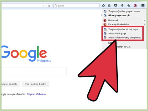 how to enable javascript on mozilla firefox browser