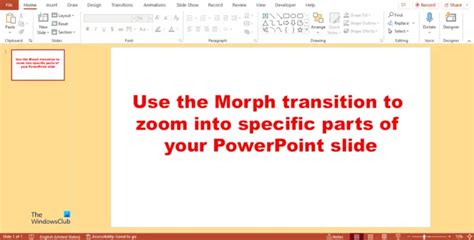 how to enable morph transition in powerpoint 2010