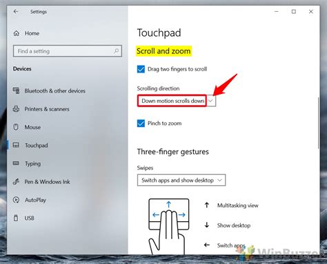 how to enable reverse scrolling in windows 10
