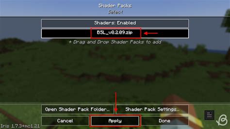 how to enable shaders in minecraft 1.21.1