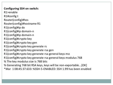 how to enable ssh on cisco switch