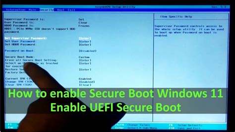 how to enable uefi secure boot