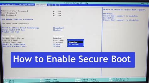 how to enable uefi secure boot in bios