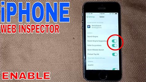 how to enable web inspector on iphone