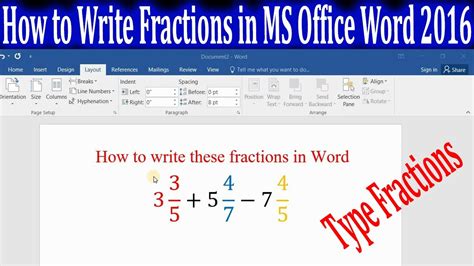 how to encode fraction in word