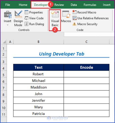 how to encode text in excel