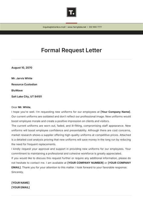 how to end a formal letter of request with signature