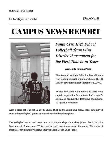 how to end a news report example for students
