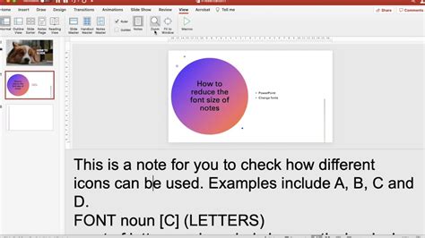 how to enlarge font in powerpoint notes