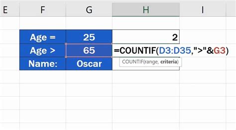 how to enter a countif function in excel