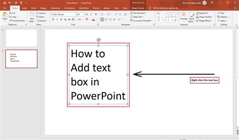how to enter a text box in powerpoint