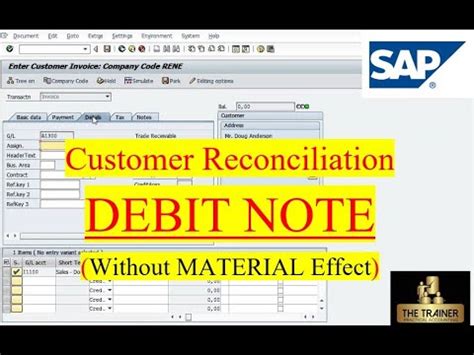 how to enter debit note in sap