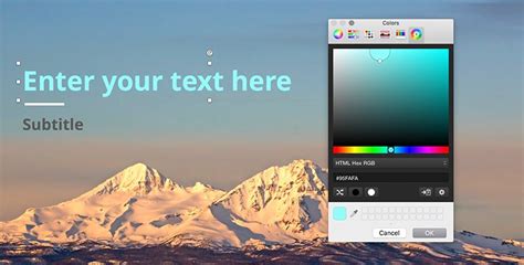 how to enter hex code in powerpoint mac