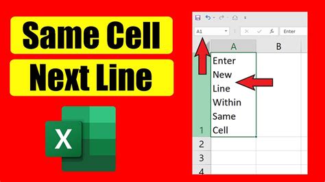 how to enter next line in one cell excel