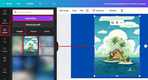 how to erase something from a photo using canva