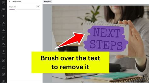 how to erase text on photo in canva