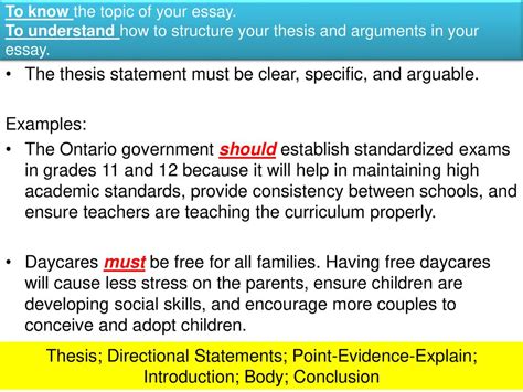 how to establish a thesis statement