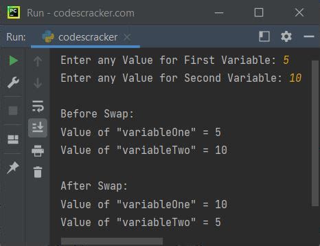 how to exchange values of two variables in python