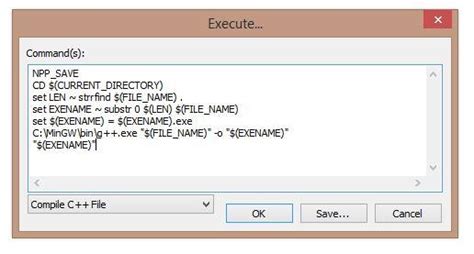 how to execute c program in notepad ++