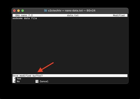 how to exit nano in terminal linux