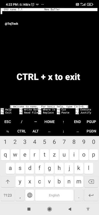 how to exit nano termux