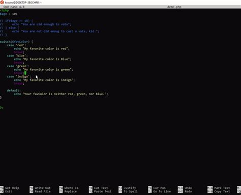 how to exit out of nano in terminal