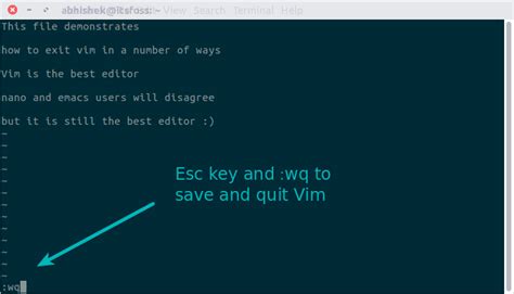 how to exit vim in terminal linux
