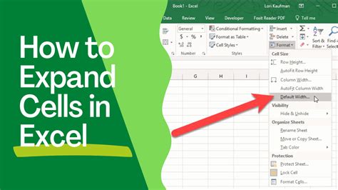 how to expand a cell in excel without using mouse