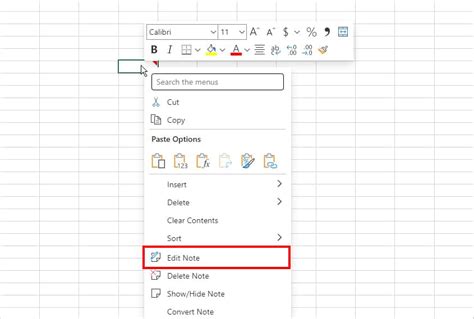 how to expand note in excel