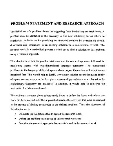 how to explain statement of the problem in research defense