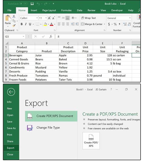 how to export all pages in excel to pdf