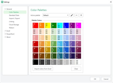 how to export color palette from powerpoint to excel