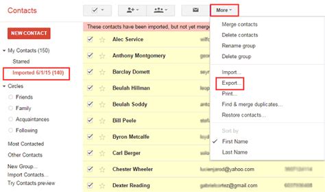 how to export contacts from gmail to android phone