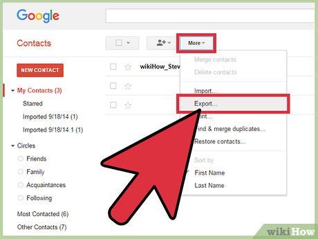 how to export contacts from gmail to csv file