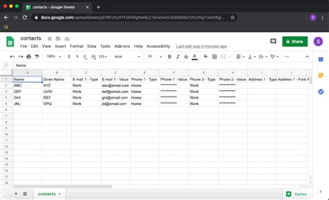 how to export contacts from gmail to excel