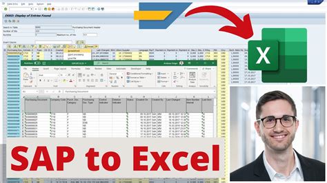 how to export data from sap to excel