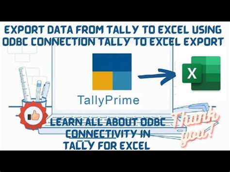 how to export data from tally prime to excel using odbc