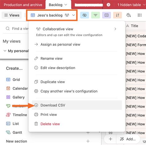 how to export from airtable