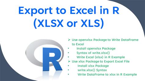 how to export from r to excel